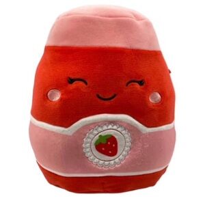 NWT Squishmallows Food Squad Janna Strawberry Jam, Red/Pink, 6”